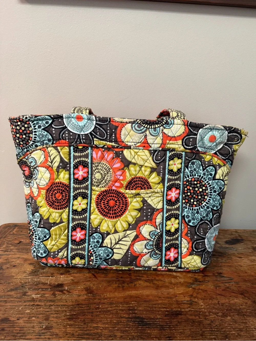 Retired Vera Bradley Quilted Tote in “Flower Shower”